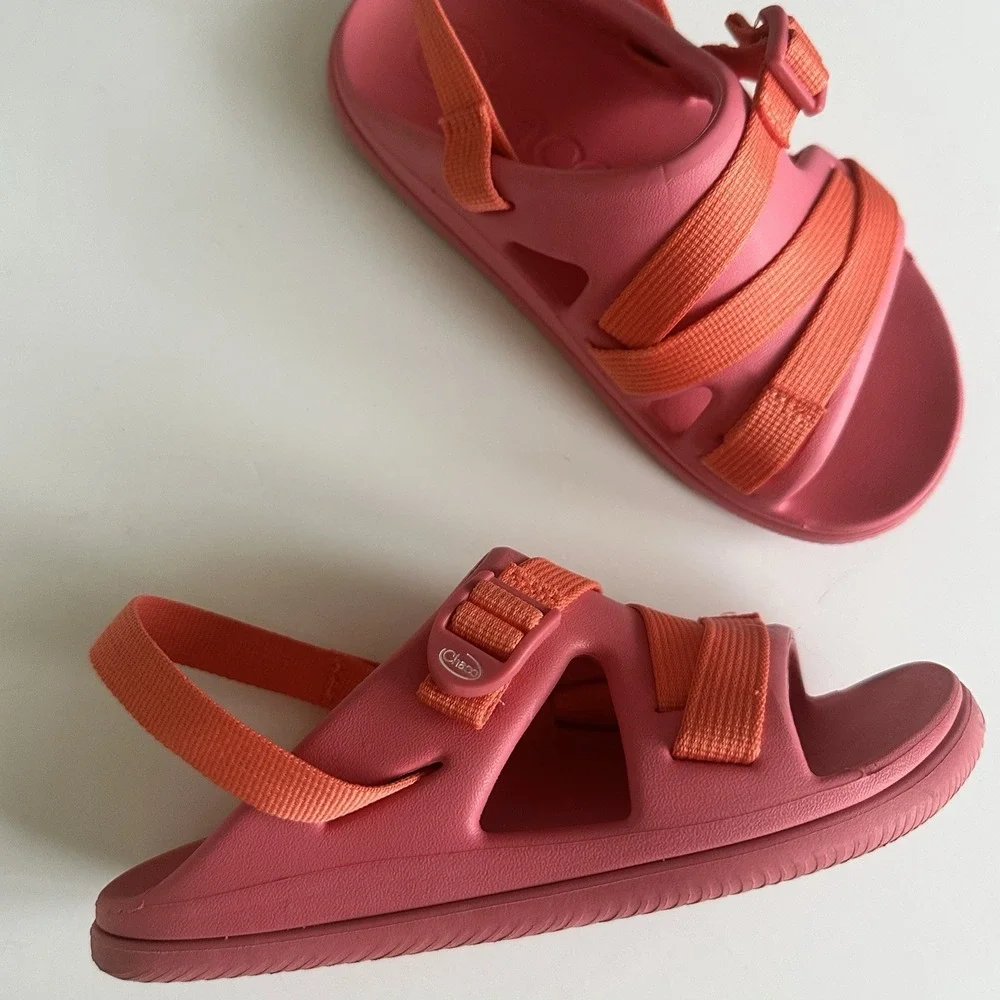 CHACO Chillos Sport Slip On Slingback Sandals Pink Coral Kids Size 2